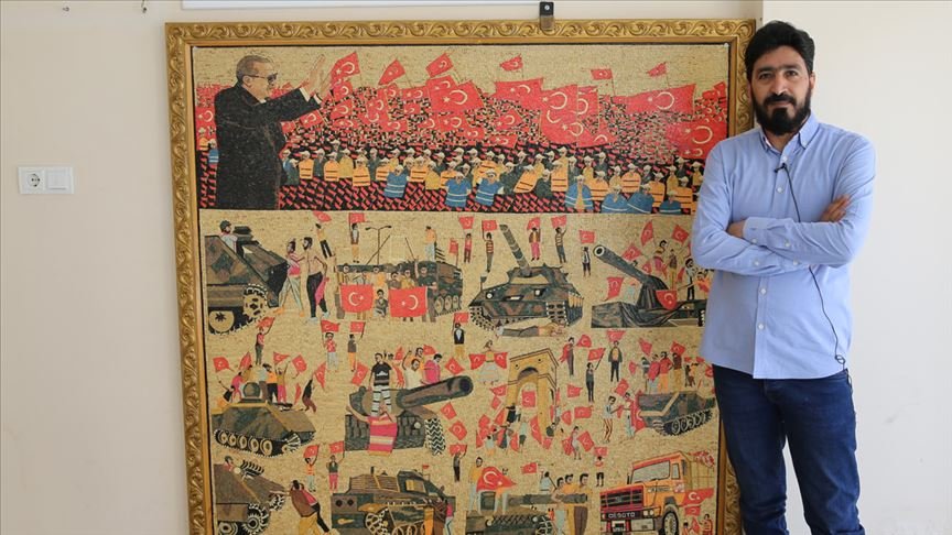 15 Temmuz'u mozaikle anlattı